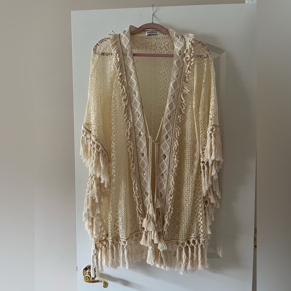 Bohemian Cream Lace Kimono